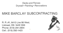 Mike Barclay Subcontracting