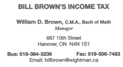 Bill Brown Income Tax