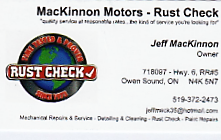 MacKinnon Motors-Rust Check